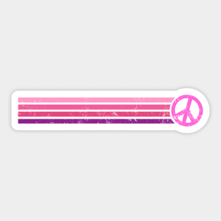 RETRO PEACE STRIPES - Pink & Purple Sticker